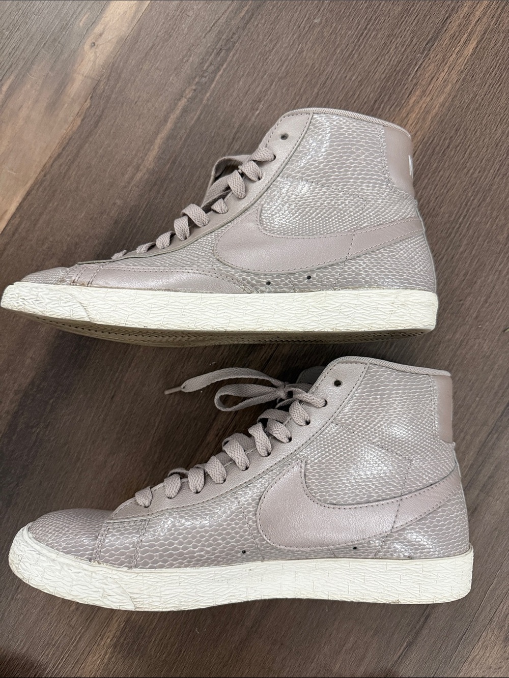 Nike Women's Blazer Mid Sneakers in Taupe/Beige - Picture 5 of 7